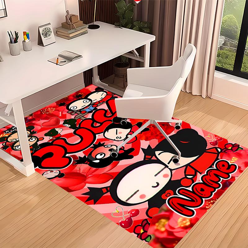 Custom personalization Pucca Print Area Rug - Soft, Washable Non-Slip Indoor Mat,Living Room,Home&Office Decorative Rug