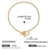 3D Heart Pendant Bead Necklace Gold Love Jewelry Elegant Women Accessories