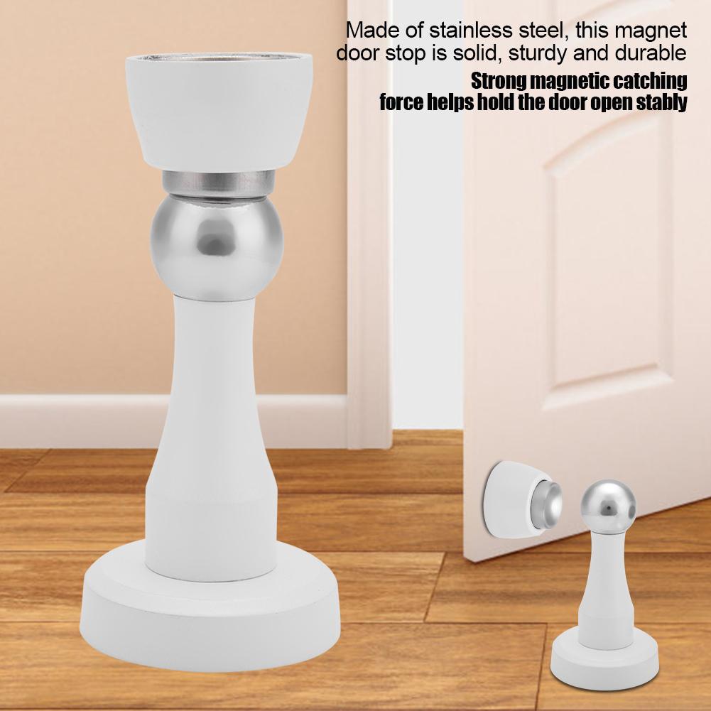 

1 Set Stainless Steel Strong Magnet Door Stopper Holder Solid Magnetic Door Catch Accessories белый