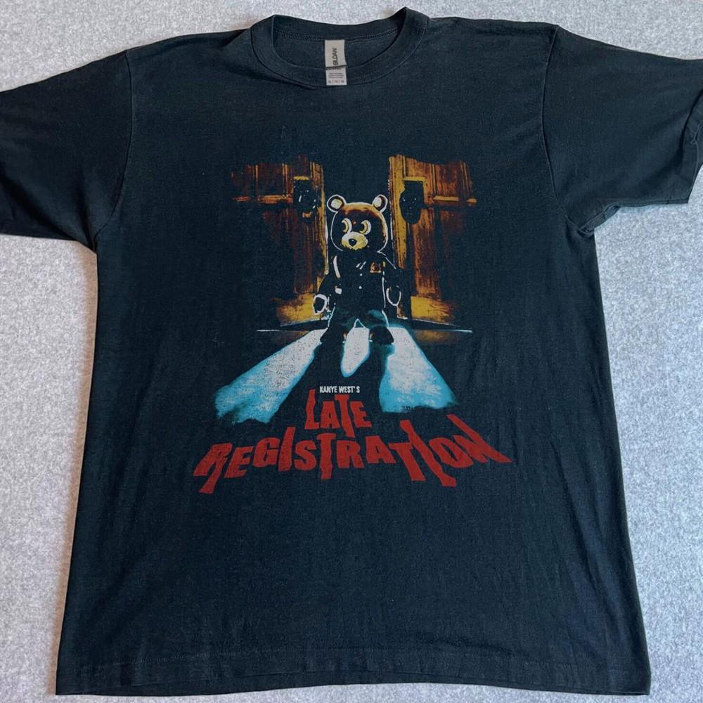 

Kanye West Late Regristation Retro Style Black Unisex Tshirt S5XL KH14861 Unisex T-Shirt S