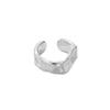 S925 Sterling Silver Wave Texture Ring - Women's Simple Retro Jewelry