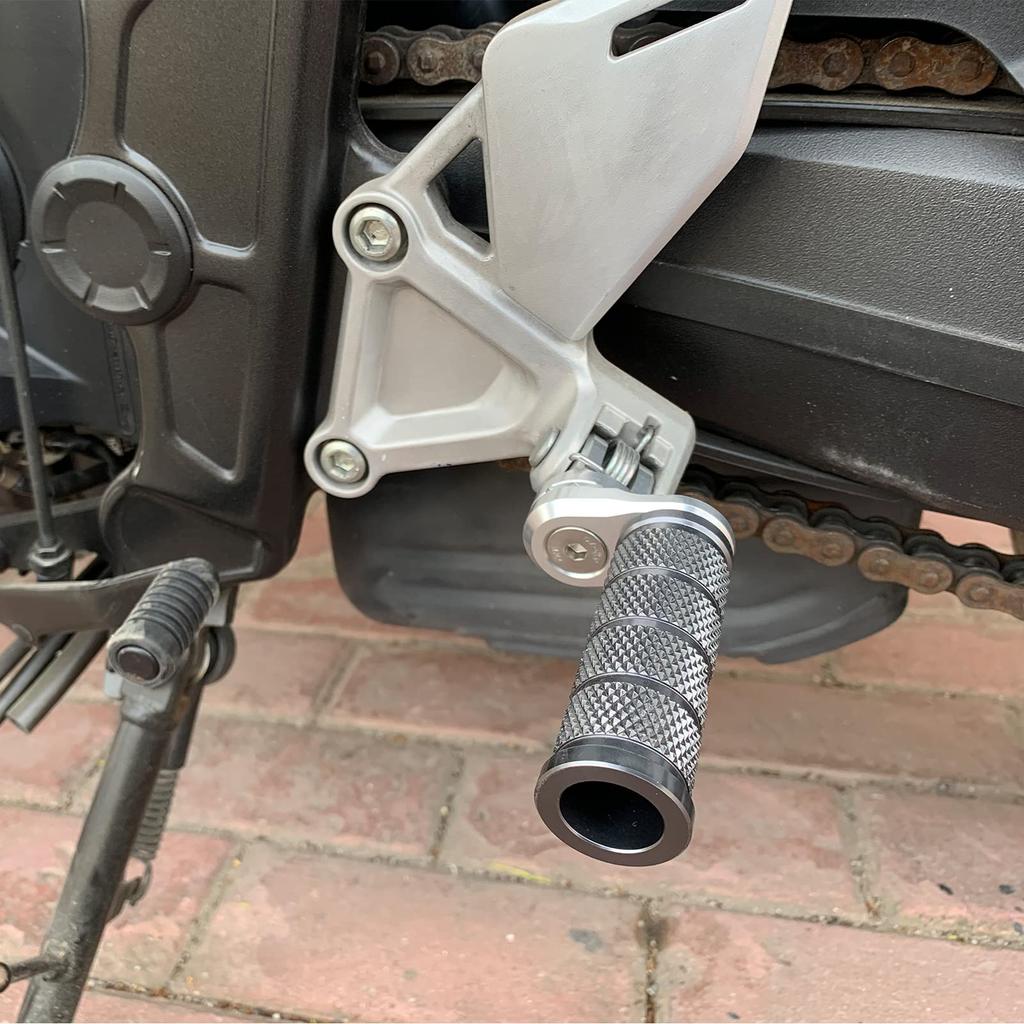 LEDISHUN Adjustable Step Bar Set for Suzuki GSX250R GSR250 Jixer 150 Jixer 250 Jixer SF250 V-Strom 250 All Years (Titanium)