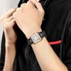 Used Watch Men's Leather Belt Calendar Antique: Square Roman Analog Display 3ATM Waterproof Stylish Quartz Watch Black Business Casual Men's Fashion