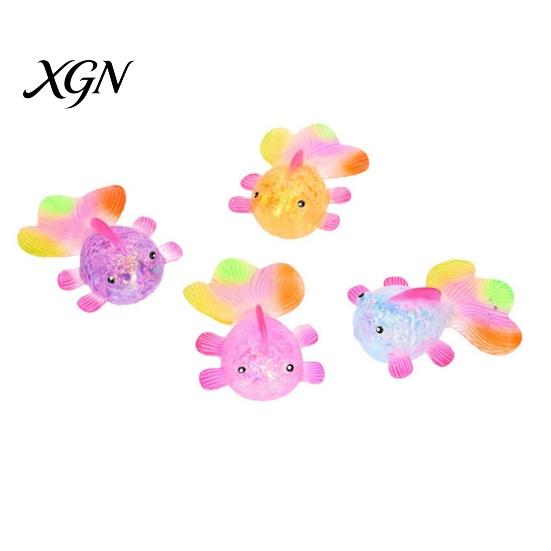 Sensory Ball Toy Clear Goldfish Squeeze Stress Relief Glitter Multicolor Tail Fish Gadget Sugar Soft Decompression Fidget Relaxation