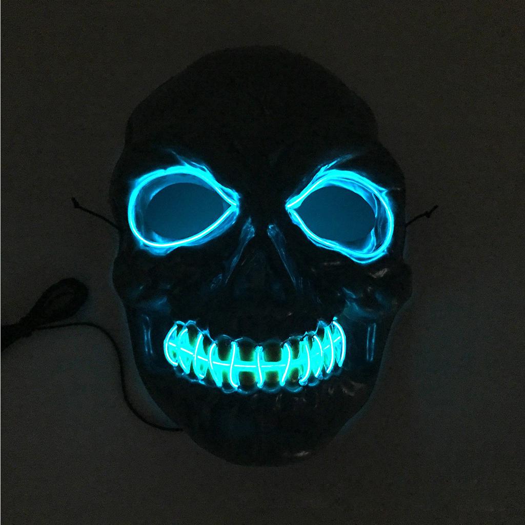 Halloween Skeleton Mask LED Masks Glow Scary Mask Light Up Cosplay Mask ...
