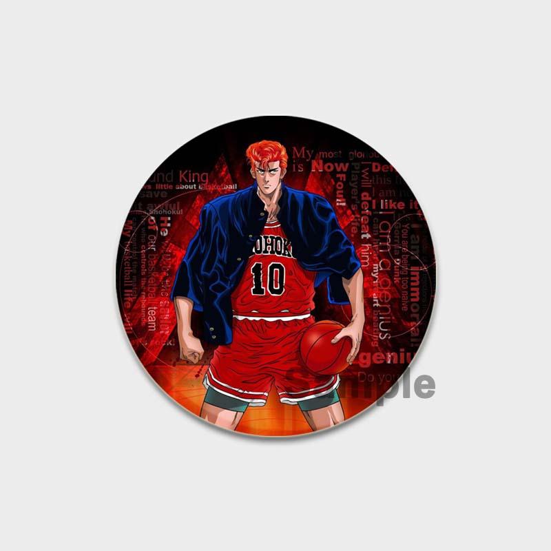 32/44/58MM Handmade Anime Lapel Pins, Kaede, Rukawa, Ryota, Miyagi, Hisashi, Mitsui, Kawaii, Figure Brooches for Bag Clothes