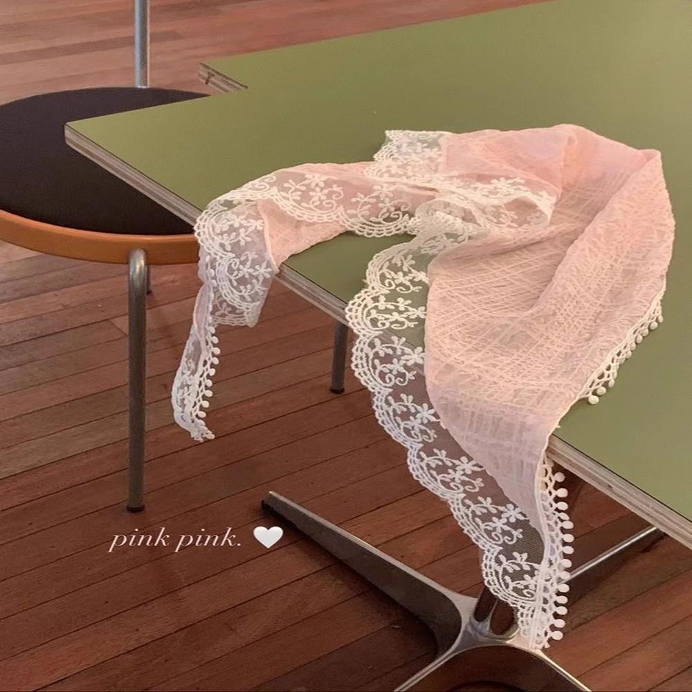 Flower Lace Scarf Headband Vintage Boho Hairband Versatile Triangle Headscarf Picnic