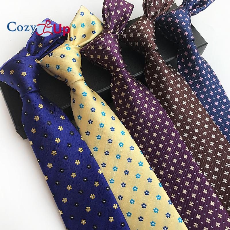 Cozy Up 3.15"(8cm) Fashion Striped PaisleyTies Men Plaid Flower Necktie for Wedding