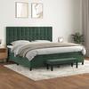 3138106 vidaXL Bed with Box Spring and Mattress Dark Green 200x200cm Velvet