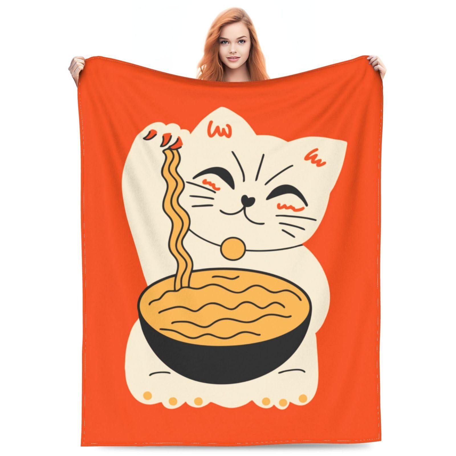 

Fortune Cat Pattern digitalprinted polyester Bedroom velvet flannel cover blanket Fleece soft sofa cover blankets for beds 75x100cm