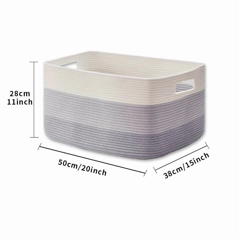 Velkokapacitní bavlněný pletený koš na prádlo a úložný koš