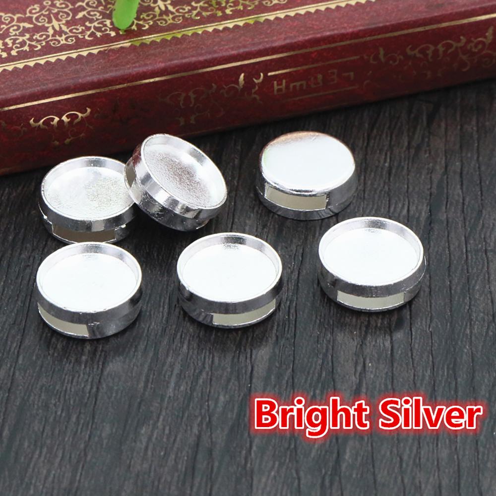 20pcs 12mm Inner Size Antique bronze Black Silver Plated Fashion Style Cabochon Base Cameo Setting Charms Pendant