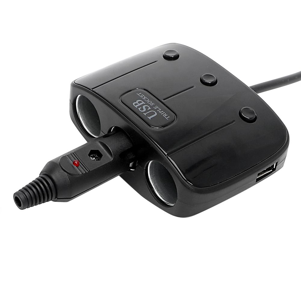 1pcs Male Car Lighter Socket Plug Connector With Fuse Car-styling LED Red Indicator