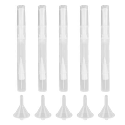 5 Set Lege Nagelolie Pen Transparante Plastic Tube Nylon Vezel Borstel Nagelriemolie Pen voor Reizen