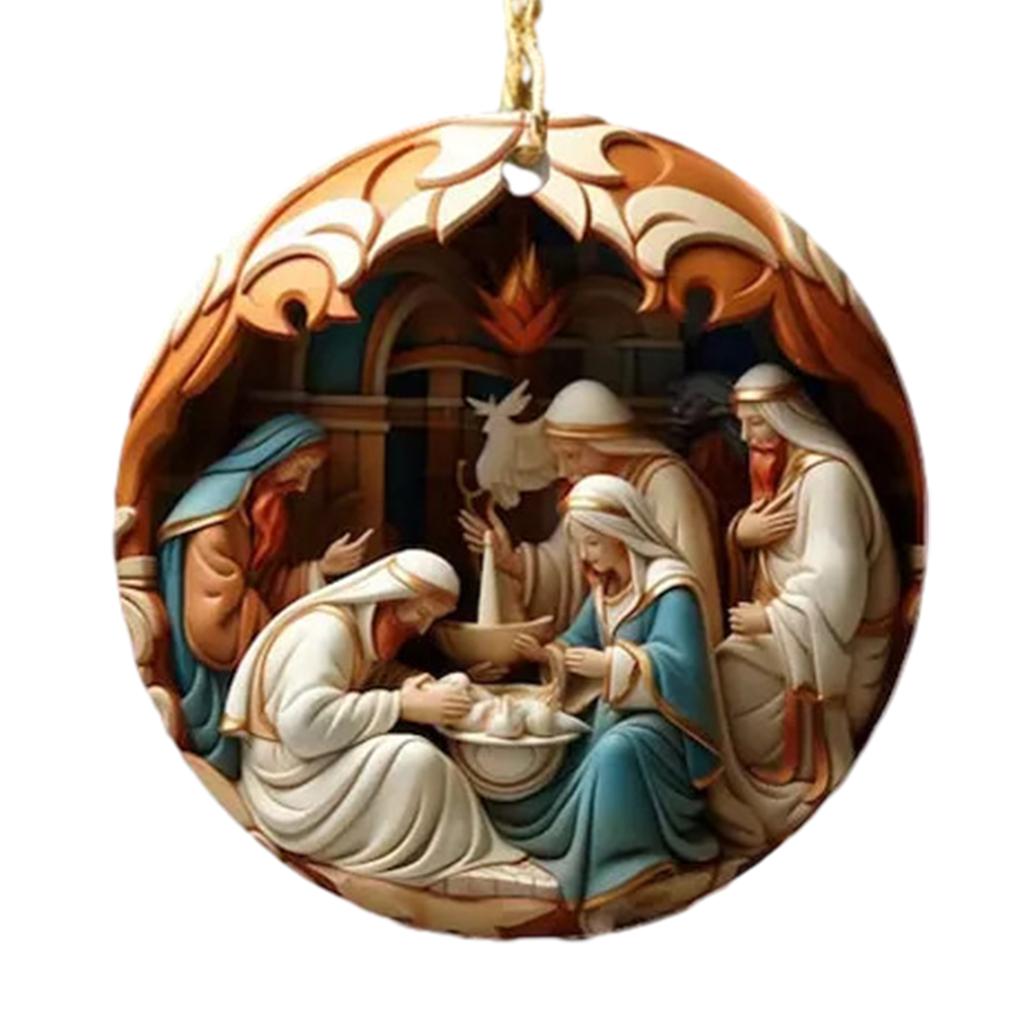 Christmas Decorations Ornament Festive Holiday Christmas Tree Hanging Pendant Nativity Scene Ornaments for Newborns
