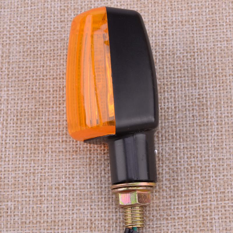 2Pcs Amber Lens Motorcycle Turn Signal Light Blinker Indicator