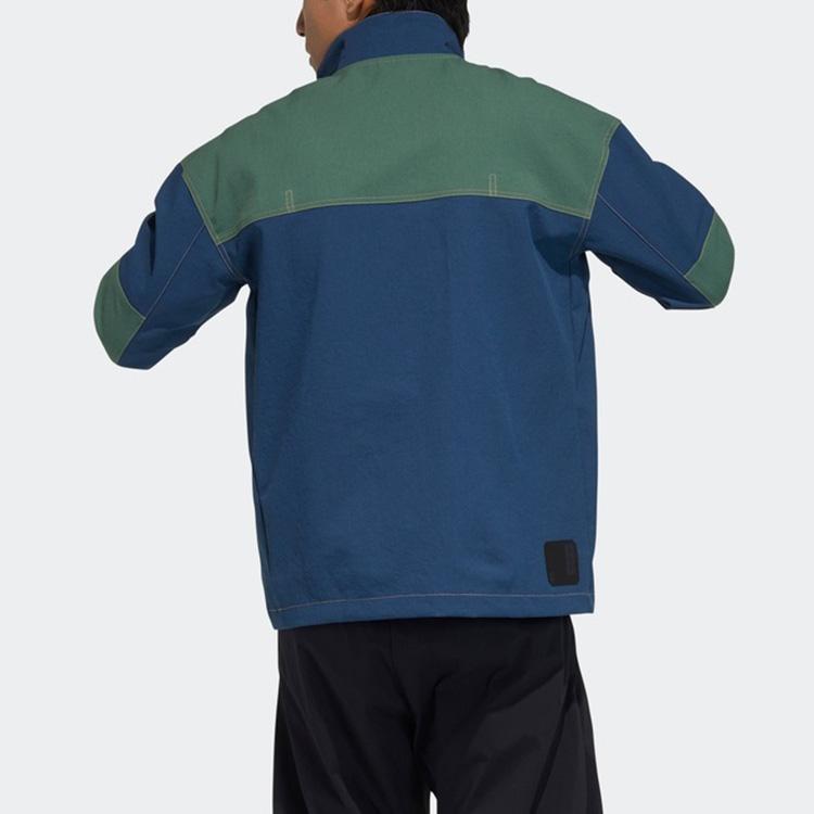 adidas Αντιανεμικό Αθλητικό Casual Με Όρθιο Γιακά Μισό Φερμουάρ Μπουφάν Ανδρικό Μπουφάν Ναυτικό Μπλε GP0902