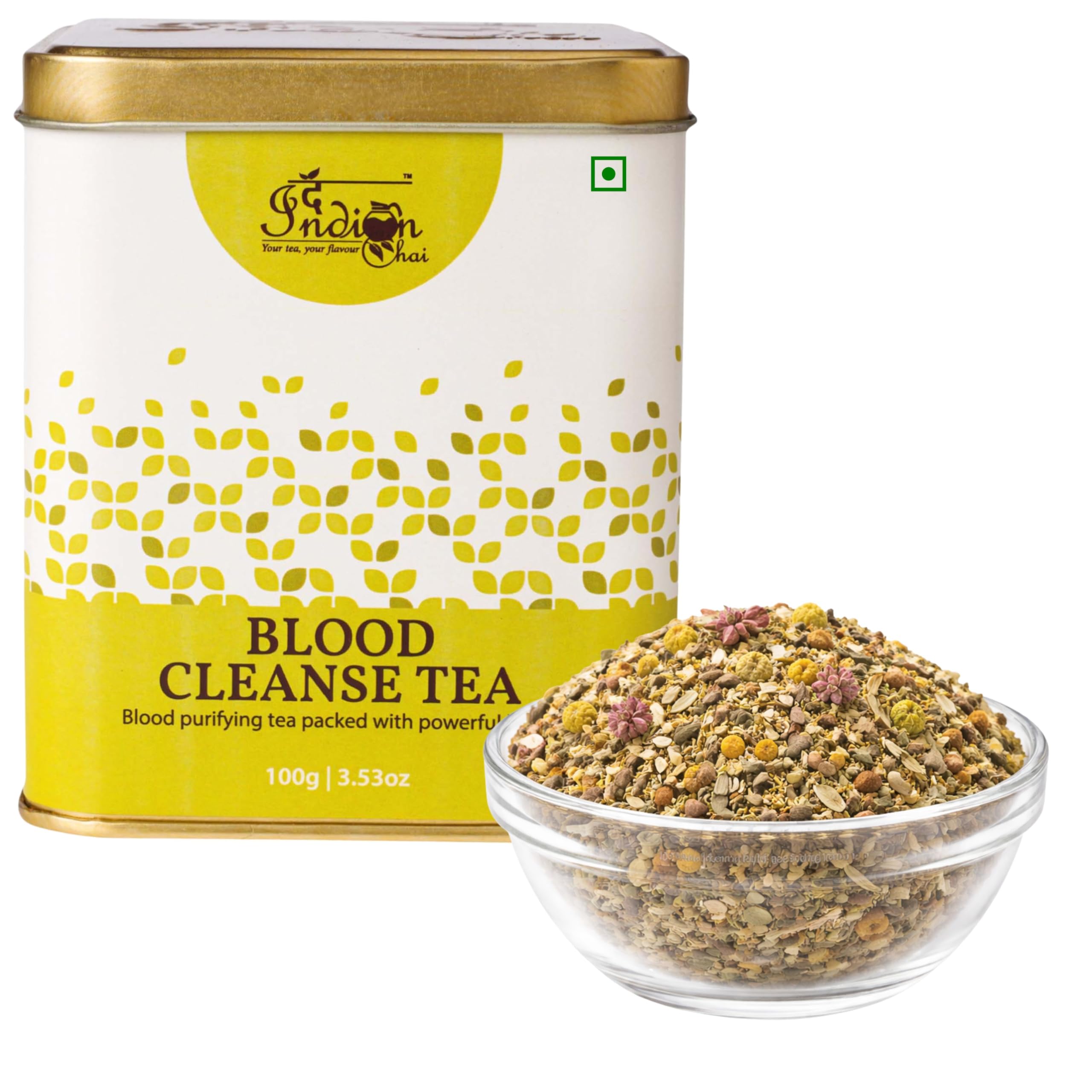 

The Indian Chai - Blood Cleanse Tea 100g | for Detox, Boosts Immunity, Improves Skin, Balance Blood Sugar & More, Natural Cleanser, Herbal T