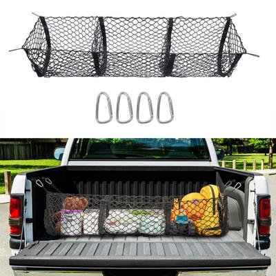 Yousheng Pickup-Ladeflächen-Netz mit Befestigungszubehör, 3/4-Taschen, Universell für Auto, SUV, LKW-Ladefläche, Organizer, Aufbewahrungstasche