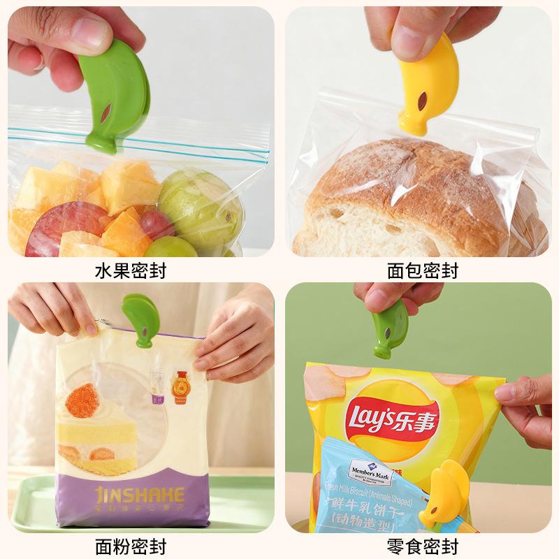 Plastic Banana Magnetic Sealing Clip Moisture-proof Hand Press Fresh-keeping Clip Multifunctional Household Food Bag Clip