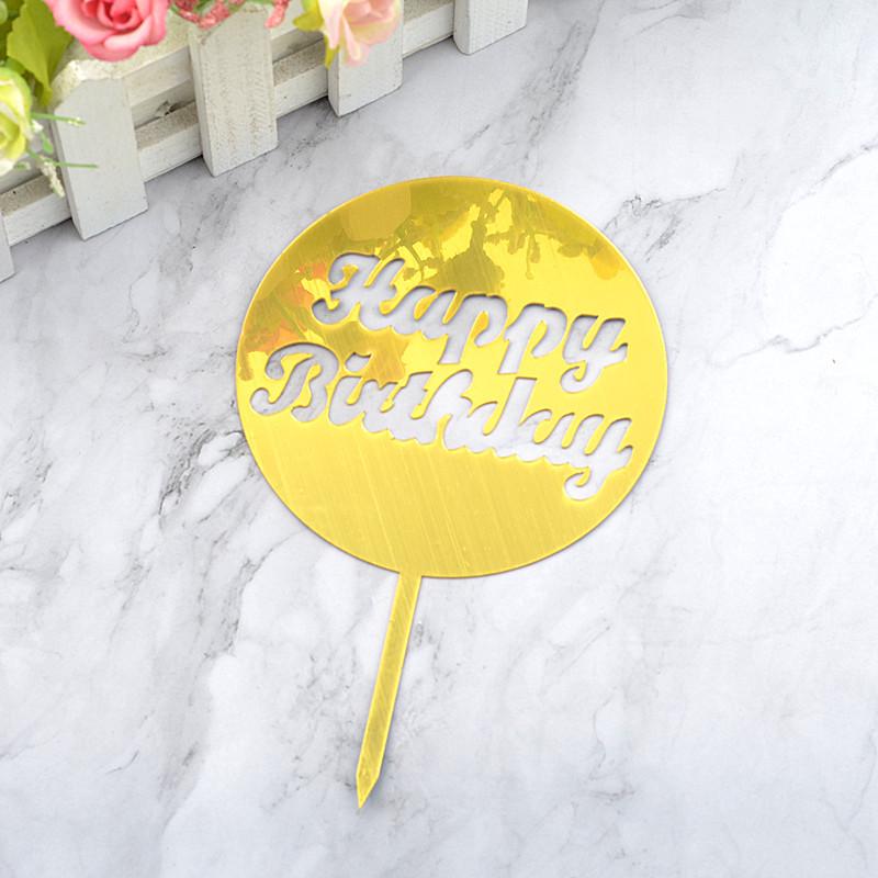 Gold & Black Mirrored Acrylic Cake Topper