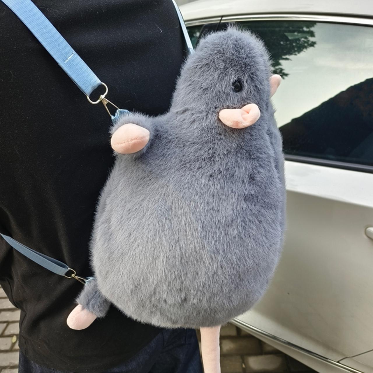 

Fashion Plush Zipper Mouse Shape Funny Backpacks 2026 Hot Sale Design Sense Niche Backpacks Sweet Large Capacity Commuting Bags