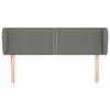 Tête de lit - Avec oreilles - Gris foncé - 147x23x78/88 cm - Hauteur réglable