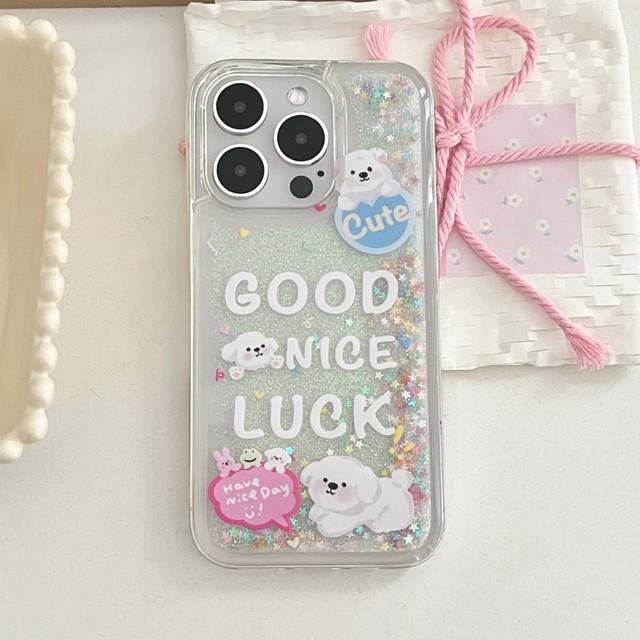 

Забавный чехол для телефона Quicksand для Iphone 11 12 Promax 14 Pro Max 13promax Lucky Smiley браслет с медведем, противоударная задняя крышка с собакой for iphone 11