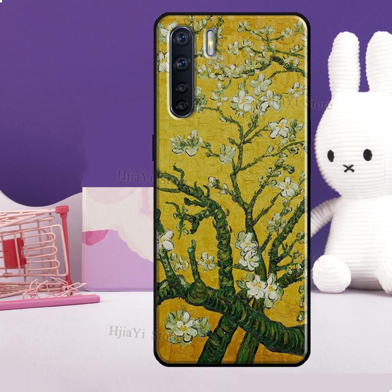 Blossoming Almond Tree Case For OPPO Reno 5 Lite 2Z 2F A5 A9 A53 A53S 2020 A52 A72 A1K A15 A83 A94 A74 A54 Coque