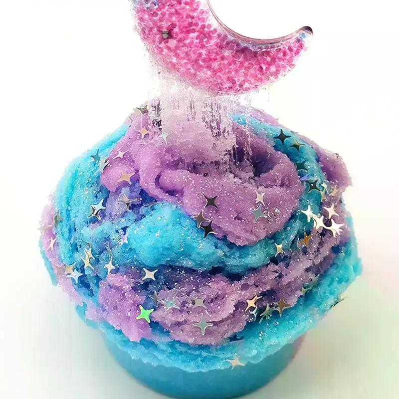 1 Set 60Ml Moon Snowflake Mud Diy Decompress Game Toys Slime Kit Cotton Butter Mud Fluffy Putty Non Sediment Colored Clay Toy