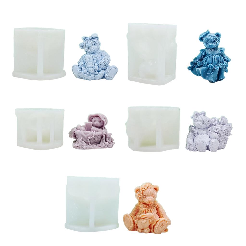 Formy żywiczne 3D Bear Silikonowa forma na świecę Kryształowa forma do odlewania żywicy epoksydowej Tworzenie biżuterii Wisiorek Onament Forma rzemieślnicza Ręcznie robiona