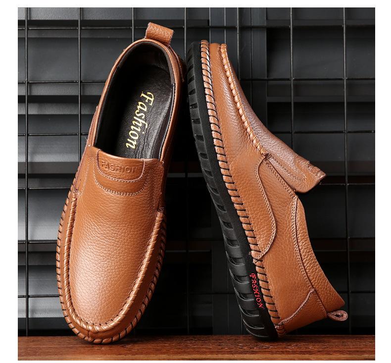 Men Dress Shoes High Quality Genuine Leather Work Shoes Slip-on Men Driving Shoes Comfortable Breathable Party Shoe Men Sneakers