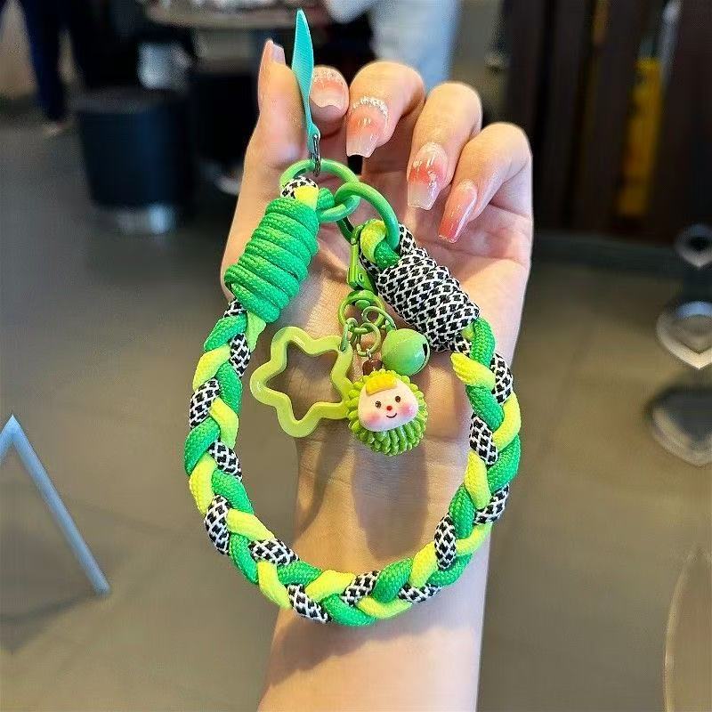 Colorful Braided Wrist Strap For Phone Keychain Outdoor Short Rope