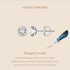 BAMOER 925 Sterling Silver Bezel Setting Moissanite Stud Earrings Round Cut Lab Diamond Earrings for Women Wedding Jewelry Gift