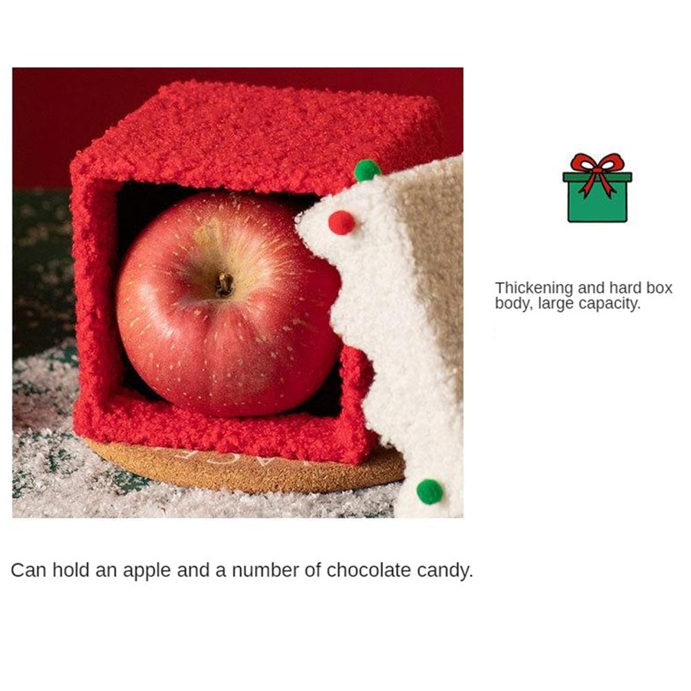 Christmas Gift Box Reindeer Xmas Tree Felt Box with Ribbon Multifunctional Plush Candy Treat Box for Small Gifts Snacks Christma