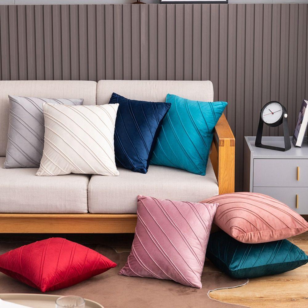 

Soft Oblique Stripe Pillowcase Luxury Sofa Pillow Shell Throw Cushion Cover Cushions