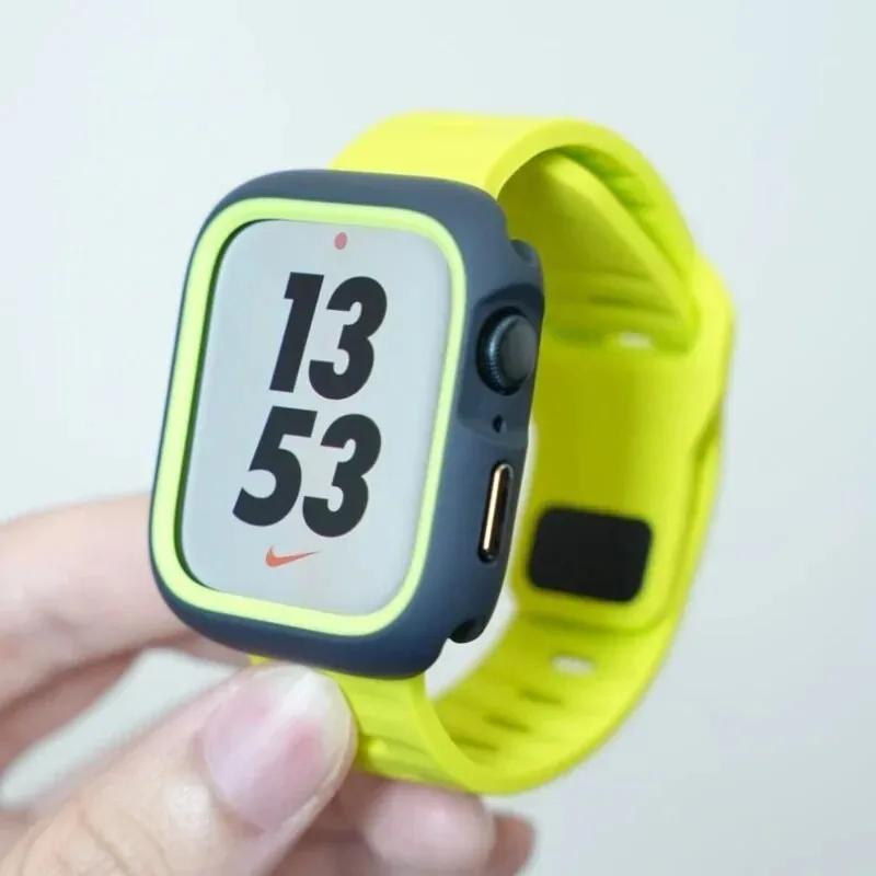 TPU Case+Silicone Strap for Apple Watch Band Ultra 49mm Sport Band for Iwatch Series10 9 8 7 6 SE 5 4 46mm 45mm 44mm 41 40 42mm