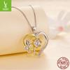 One Carat Love Moissanite Necklace, Asymmetrical Heart-Shaped Flower S925 Silver Necklace Jewelry