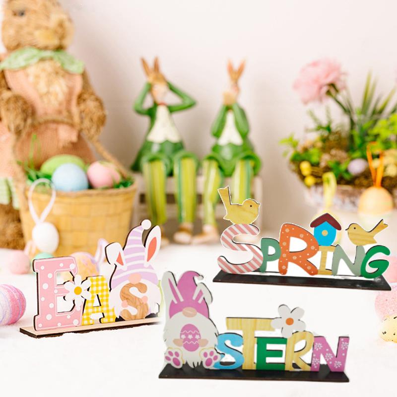 Velikonoční jarní dřevěná ozdoba velikonoční dekorace pro domácí králíky párty potřeby DIY řemesla dětské dárky