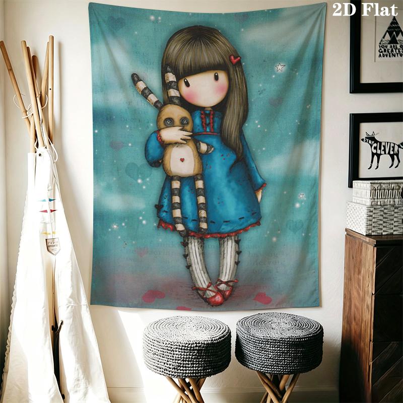 Santoro Wall Tapestry Aesthetic Wall Hanging Printed Fabric Blanket Decorative Tapestries for Bedroom Living Room Home Decor
