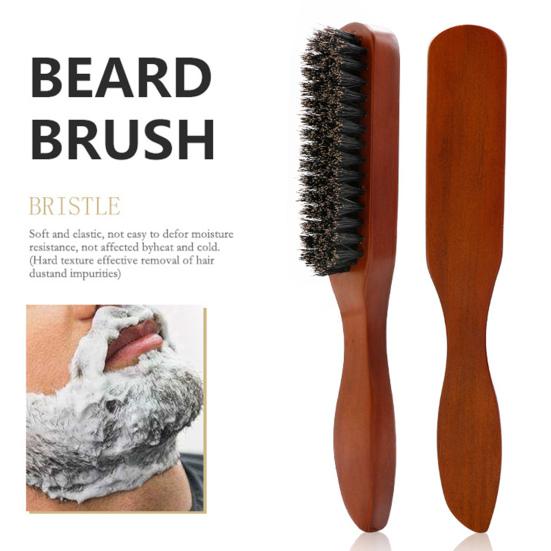 Wildschweinborsten Haarbürste Kurz Lang Dünn Dick Glatt Lockig Nass Trocken Haarkamm mit Ergonomischem Griff Männer Ölkopf Schnurrbart Bart Stylingbürste