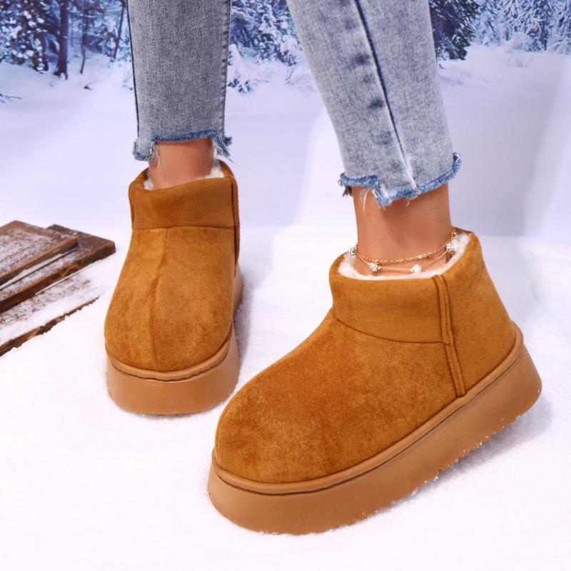 Fashion Platform Snow Boots Women's 2025 New Winter Fur Integrated Short Tube Snow Cotton
