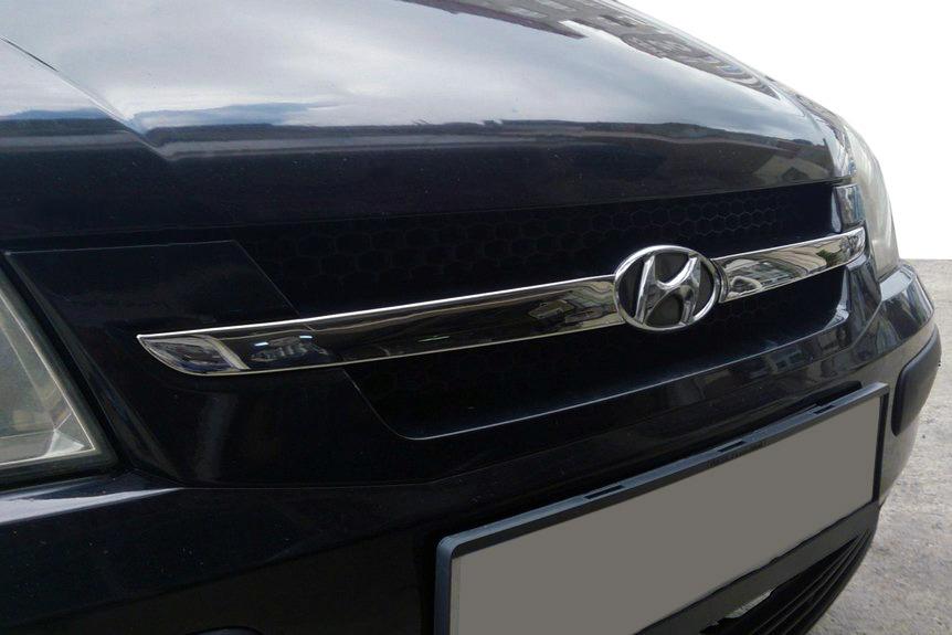 

Накладки на решітку радіатора (2 част., нерж.) для Hyundai Getz