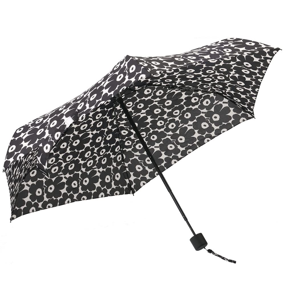 Marimekko Folding Umbrella for MARIMEKKO MINI UMBRELLA 190 NANO UNIKKO Women, (91494 / BLACKWHITE) [Used]
