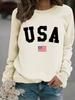 Autumn & Winter Women's USA Print Long-Sleeve Pullover Hoodie