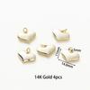 4Pcslot 14K 18K Gold Plated Heart Charm With Jump Ring Necklace Making Supplies Solid Love Pendant For Diy Jewelry Accessories