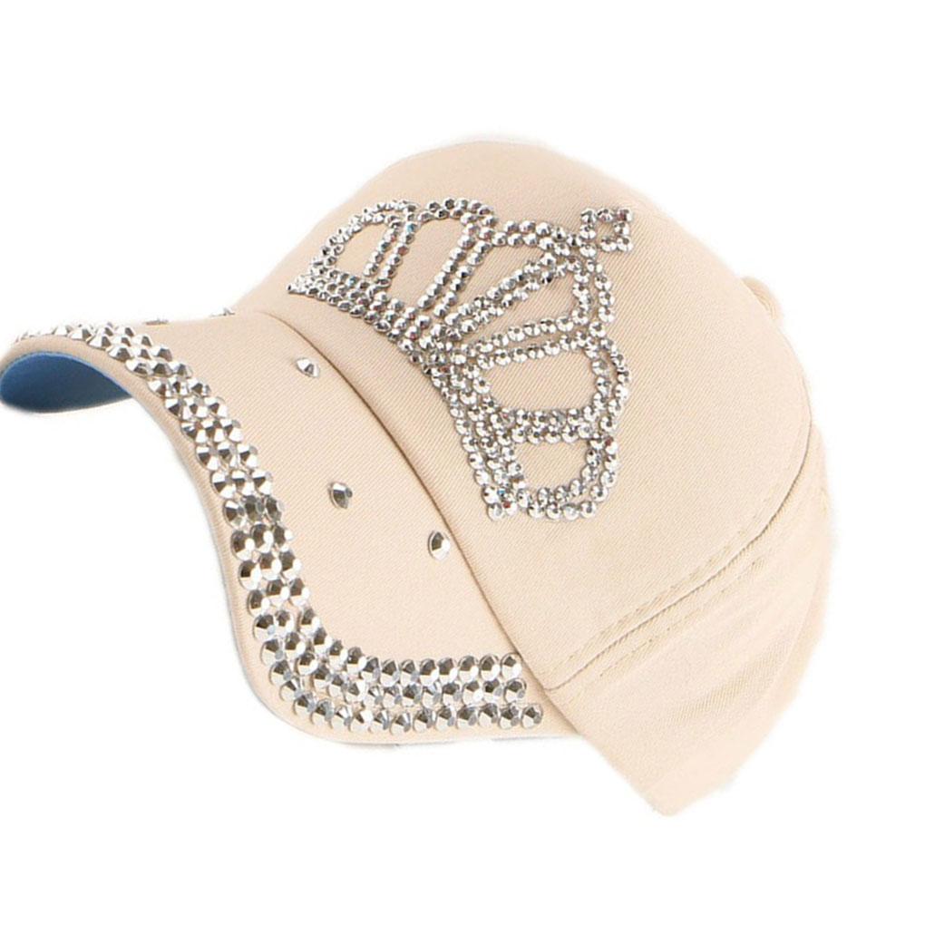 Children Adjustable Rhinestones Studded Peaked Cap Hat Kid Baseball Cap