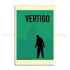 Minimalist Poster Inspired Vertigo Goldsun Metal Sign Wall Mural Design Cinema Kitchen Club Tin Sign Poster