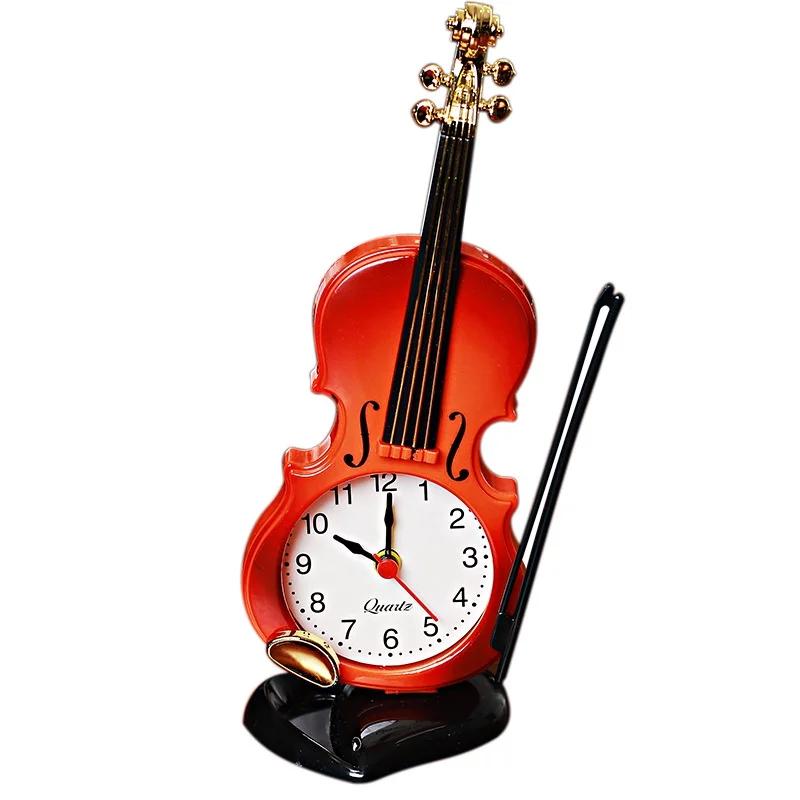 Violin Students Use Alarm Clock Creative Fashion Simple European Style Children's Cute Cartoon Bedside Retro Ornament Decoration