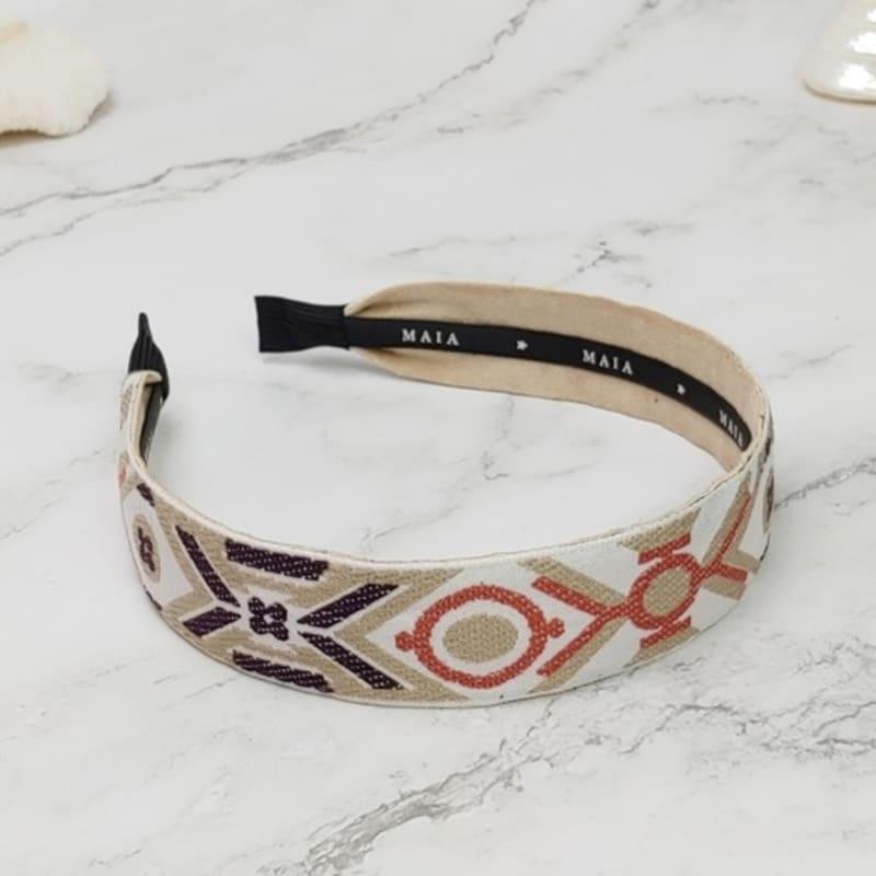 MAIA Jacquard Stirnband - Elfenbein